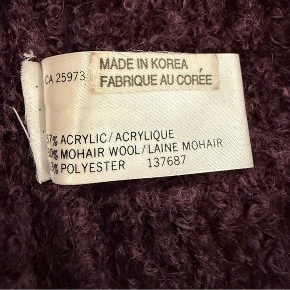 One On One Mohair Blend Sweater Women's Purple Turtleneck - Picture 8 of 8